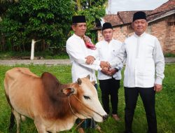 Kadiskominfo Prabumulih Wakili Wali Kota Serahkan Hewan Kurban di Masjid Babun Ni’mah Wonosari