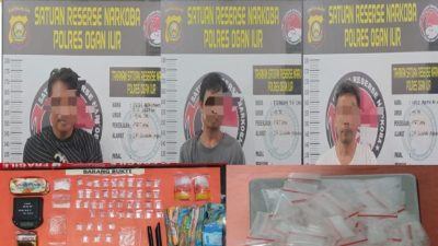 SATRESNARKOBA POLRES OGAN ILIR RINGKUS 3 PENGEDAR, 50 PAKET SABU GAGAL DIEDARKAN