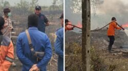 Api Lahap Lahan Bekas Kebun Karet di Wilayah Tanjung Batu Timur, Damkar dan Polisi Bergerak Cepat