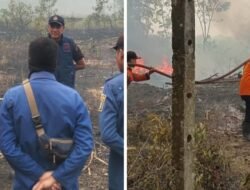 Api Lahap Lahan Bekas Kebun Karet di Wilayah Tanjung Batu Timur, Damkar dan Polisi Bergerak Cepat